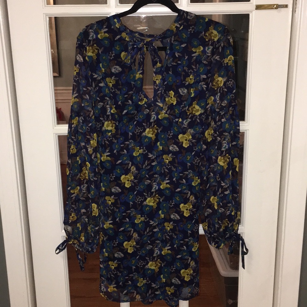 Navy blue, yellow flower dress